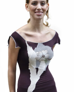 Flowers and Gardens Brown and Cream Top