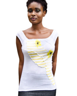 Flowers and Gardens White and Yellow Top